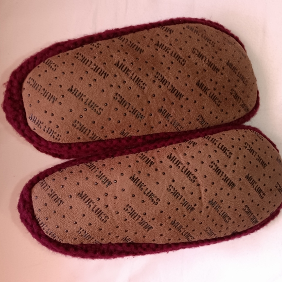 🆕MUK LUKS | SHEA INFUSED Sherpa Burgundy Knit Slipper Size Womens L-XL 8.5-11 - Picture 10 of 15